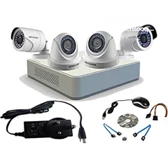  6 نظام كاميرات 2 ميجا بكسل 4 كاميرات مع كامل  اغراضهم جاهز للتركيب بسعر حرق   camera hikvision 2mega