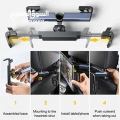  2 SEAMETAL Telescopic Car Phone Holder Tablet Holder Anti Shake Tablet Mount 4-12.9 inch Universal Pho