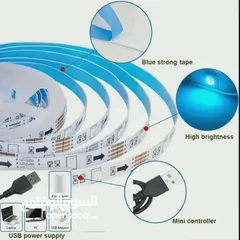  9 أضواء الشريط LEDبطول 30.48 متر تتغير ألوانها مع الموسيقى.