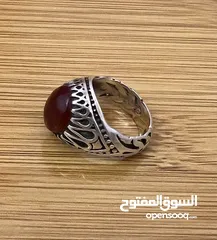  2 بيع خاتم فضة عقيق أحمر يماني