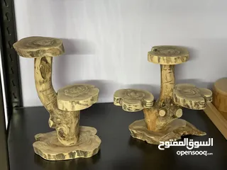 4 تحف خشب طبيعي