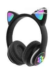  3 Cat Ear Headphone Bluetooth 3.5 Stereo Headset, STN-28 Audio Device, Noise Canceling and Microphone.
