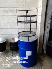  4 برميل زرب ثلاث طبقات حديد سميك علاقة مع جسم الشبك قاعدة حديد مبروم مبسط