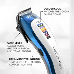 4 ماكنه حلاقه مميزه من شركة وال الامريكيه اصلي Wahl Colour Pro Cordless Clipper, Lithium Head Shaver