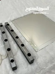  3 مرايه (منظره) جداريه ايكيا مع ستاند ليتات IKEA wall mirror+ wall lamp