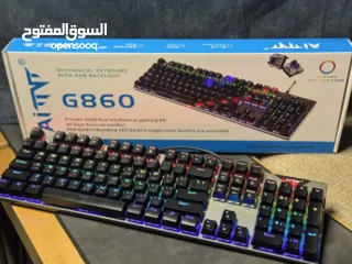  2 بكج كامل متكامل لجماعة لجيمنج  مكون من ماوس G13 بضوء RGP كيبود ميكانيكا صوت مريح بضوء RGP سماعةG608