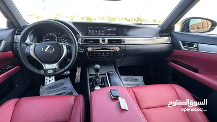  10 لكزس GS 350 f sports 2015 من الداخل احمر السياره نظيفه جدا