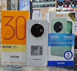  1 جهاز جديد بالكرتونة Spark 30c رام 8 و 12 و 16 جيجا 128 و 256 مكفول سنة متوفر توصيل