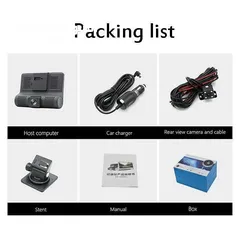  6 كاميرا سيارة أمامية وخلفية وداخليه 3×1 VIDEO CAR DVR FULL HD 1080P  شاشة لمس حجم 4 بوصة HD