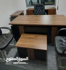  19 مكتب مدير مع ملحق وادراج وطاولة قهوة مع إمكانية اختيار اللون والقياس توصيل مجاني لعمان والزرقاء