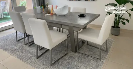  1 Elegant Dining Set with 8 Chairs and Matching Bar for Sale