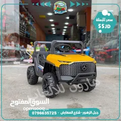  1 سيارة شحن 12 فولت مع موسيقى واناره وروموت كنترول تناسب عمر 1 سنة الي 6 سنوات اعلى صنف وافضل جوده