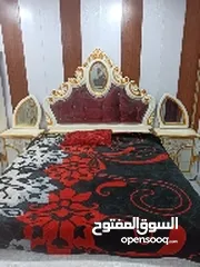  2 غرفة نوم نجارة خشب عراقيه لون ابيض وذهبي م̷ـــِْن بغداد