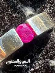  28 جوهرتين من خاتمين فضه 925 صياغه يدويه إحترافيه متوجين بأحجار الياقوت الطبيعي الغير معالج إطلاقا