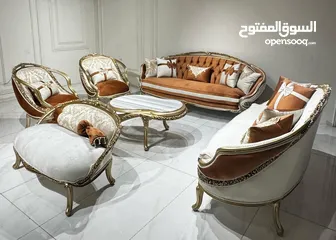  10 طقم كنب New classic استيرادمصري تفصيل9 مقاعدمصنوع من اجود انواع الخشب الزان الصلب  بالكامل