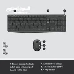 5 logitech mk235durable simple wireless keyboard and mouse كيبورد مع ماوس ويرلس kit