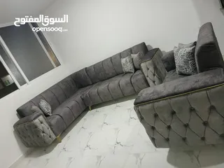  3 طقم كورنر بتفصيل فاخر خشب لاتيه وقراط 7 مقاعد