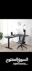 2 IKEA Corner desk right sit/stand, black stained ash veneer black, 160x110 cm