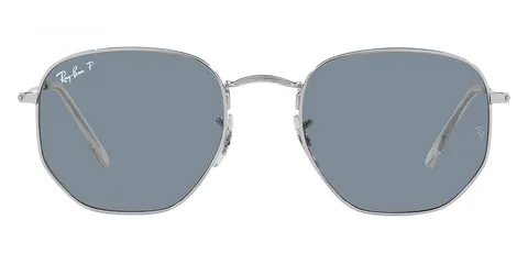  4 Ray-Ban Hexagonal RB3548N Sunglasses Silver Blue Polarized 51 New 100% Authentic