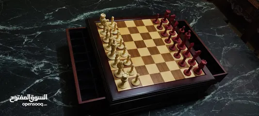  8 شطرنج تحفة ديكور من الخشب الفاخر