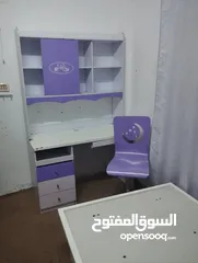 1 مكتب مع مكتبه 6 رفوف وثلاث جوارير خشب ثقيل