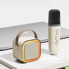  7 سماعة شحن صغيرة متنقل مع مايك عدد 1 نظام كاروكي للاطفال Karaoke Machine for Kids Adults K12