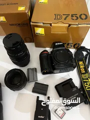  13 كاميرا نيكون 750d مع ملحقاتها 