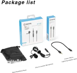  2 ميكرفون (مايك)  ايفون بويا BOYA by-M2 Clip-on Lavalier Microphone Lightning Port