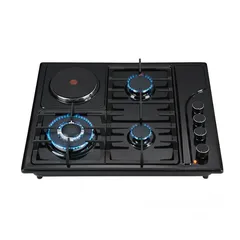  3 طباخ غاز وكهربا StarLux لون اسودطباخ غاز وكهربا StarLux لون سلفر .