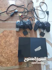  1 ما شاء الله تبارك الرحمن جهاز بلاي ستيشن 2 شبه جديد جهاز معدل عالفلاشه مع التين جميع اغراضه --------