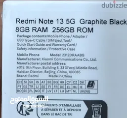  2 Selling My New Sealed Pack Redmi Note 13 5 8/256 Graphite Black