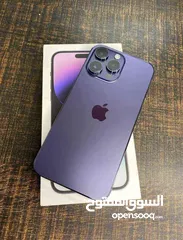  1 ايفون 14 برو ماكس بحالة جيدة جدا مغير شاشة نوع ممتاز وغالي بطارية 86 وسعره جداً لطيف لون بنفسجي