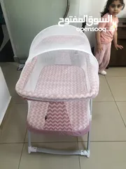  7 تخت بيبي ازرق وزهري جديد