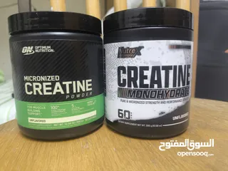  1 كرياتين مونوهايدرات ماركه عالميه وزن الماده 300غرام صافي  بدون نكهات تاريخ طويل الامد