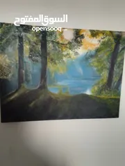  1 لوحات فنيه رسم ريشه اكراليك للبيع