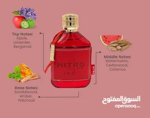  6 عطر نايترو ريد الرجالي – Nitro Red Pour Homme قوة وجاذبية وأناقة برائحة البطيخ