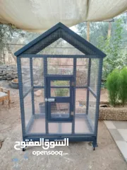 1 قفاص طيور طبقتين مع جوارير