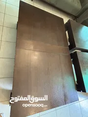  4 طقم طربيزات نوع فاخر من محلات فتح الله لون خشبي غامق
