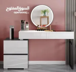  4 تسريحة مودرن مع خزانة جانبية – لمسة فخامة لغرفتك! ترتيب وأناقة بمساحة مثالية تصميم عصري بسيط .