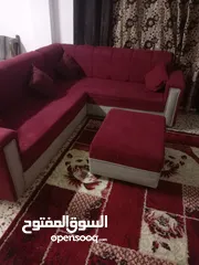  3 طقم كورنر حرف L مع بفة بحالة ممتازة