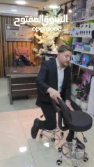  3 كرسي عملي متحرك مع ظهر ثابت، مريح، ويتحمّل استخدام يومي طويل ارتفاع قابل للتعديل دوران 360°إسفنج .