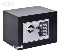  1 خزنة أمان صغيرة إلكترونية بمفتاح أمان لحفظ المجوهرات و الأوراق