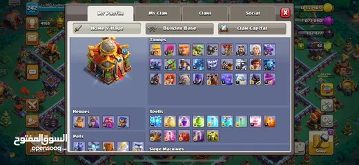  2 Clash of clans town hall 16 almost max account