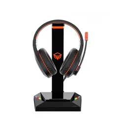  4 Meetion U003 RGB Stand For Gaming Headphone حامل قاعدة سماعات مضاءة مع مداخل