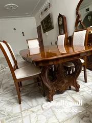  4 طاولة سفرة خشب فخمة، 8 كراسي بحالة ممتازة