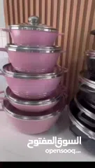  4 طقم طناجر جرانيت سكب  ثقيل أثقل وافضل نوعية في السوق  5 قطع مكفول 5 سنوات ارضية  إندكشن يعني مستحيل