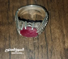  3 خاتم ياقوت افريقي فاخر ونادر جدا أنتيك صياغه درويش صياغه ثقيله جدا خاتم مارح تلاقي مثلو فضة 925