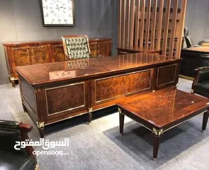  6 مكتب اداري 160*80 مع جانبية وطاولة وسط تفصيل خشب مستورد بسعر المنصع واعلى جودة وأقل الاسعار