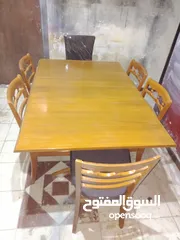  2 طاولة طعام زان مع 6 كراسي جديدة  صناعة اندونسيا