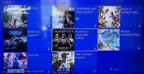  7 للبيع: PlayStation 4 Slim بحالة ممتازة + إيد أصلية + 15 لعبة.